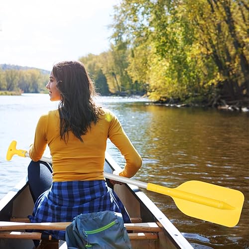 Miniatura 4 de BESPORTBLE 2 remos telescópicos para barco, remo ajustable para kayak, canoa, rafting, surf, remo plegable portátil (amarillo)