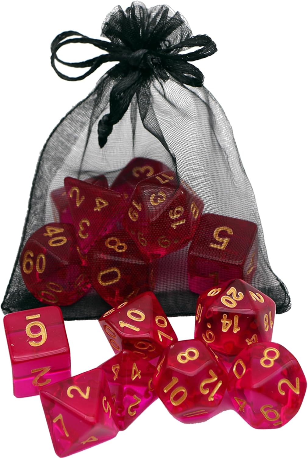 DND Dice Set -7 Polyhedral Dices Suitable for Dungeons&Dragons RPG, MTG Role Playing Table Games - Premium Quality, Durable, and Precision Balanced (Transparent Yellow)