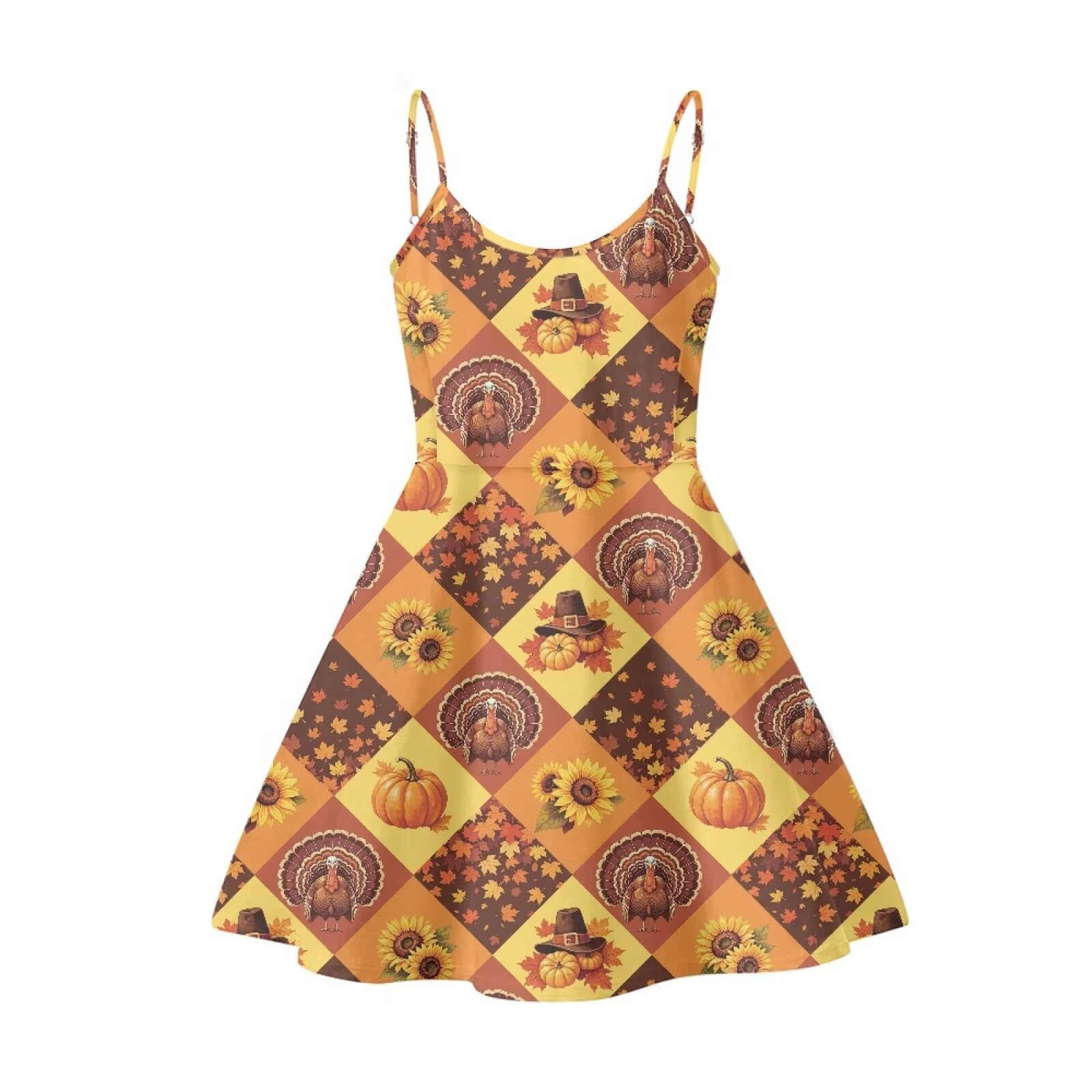 Women's Spaghetti Strap Dress Summer Casual Swing Sundress Girls Beachwear Swing Mini Dress