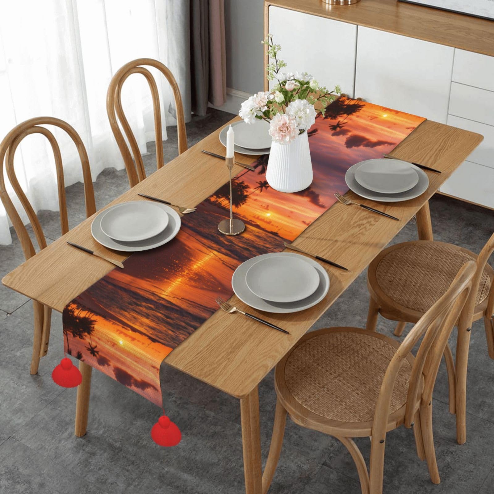 Chemin de table coco et plage pour vos repas d'été en terrasse et salle à manger
