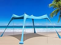 Vista 11 de BOTINDO Tienda de campaña familiar para playa, toldo para el sol, tienda de campaña de playa grande desplegable, estabilidad, 4 postes con bolsa