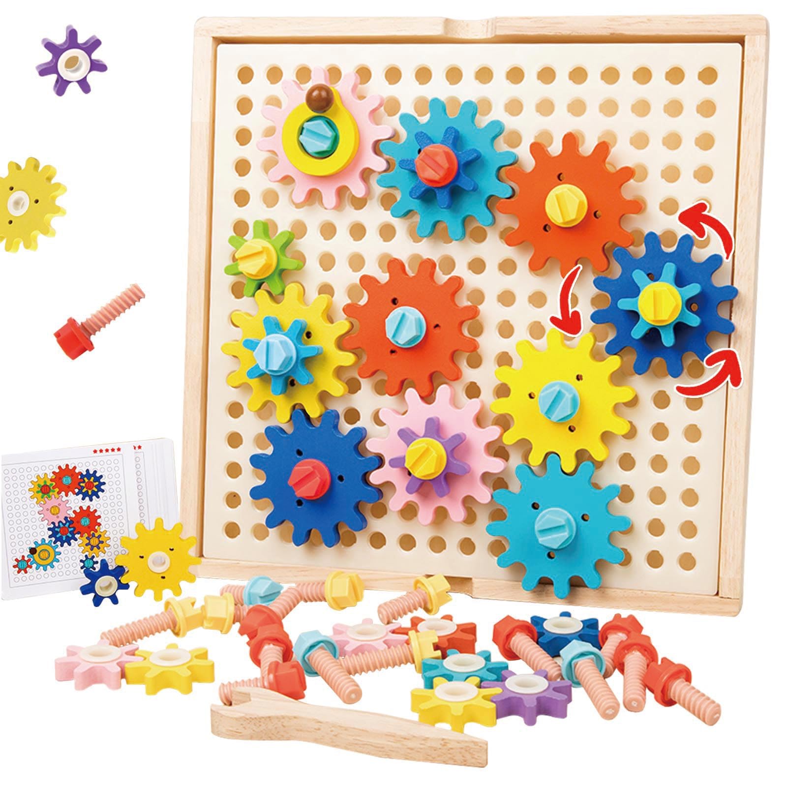 Jouet Montessori 3 4 5 Ans, Busy Board Montessori, Engrenages, Jeux Garçon 5 Ans, Jeux Éducatifs, Jouet en Bois, Motricité, Cadeau 3–5 Ans Fille Garçon