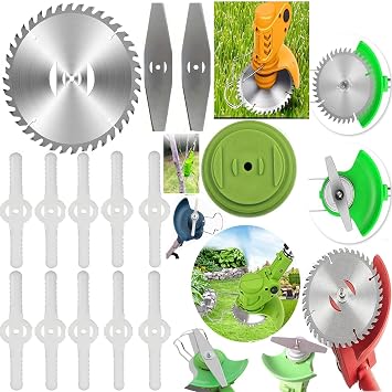 14PCS 6" Grass Cutter Replace Trimmer Blades, Suitable Cordless Grass Trimmer,Battery Operated Weedeater Attachments,Brush Cutter Trimmer Head,Steel Blade for Cutting Grass Weeds, Underbrush, Thorns