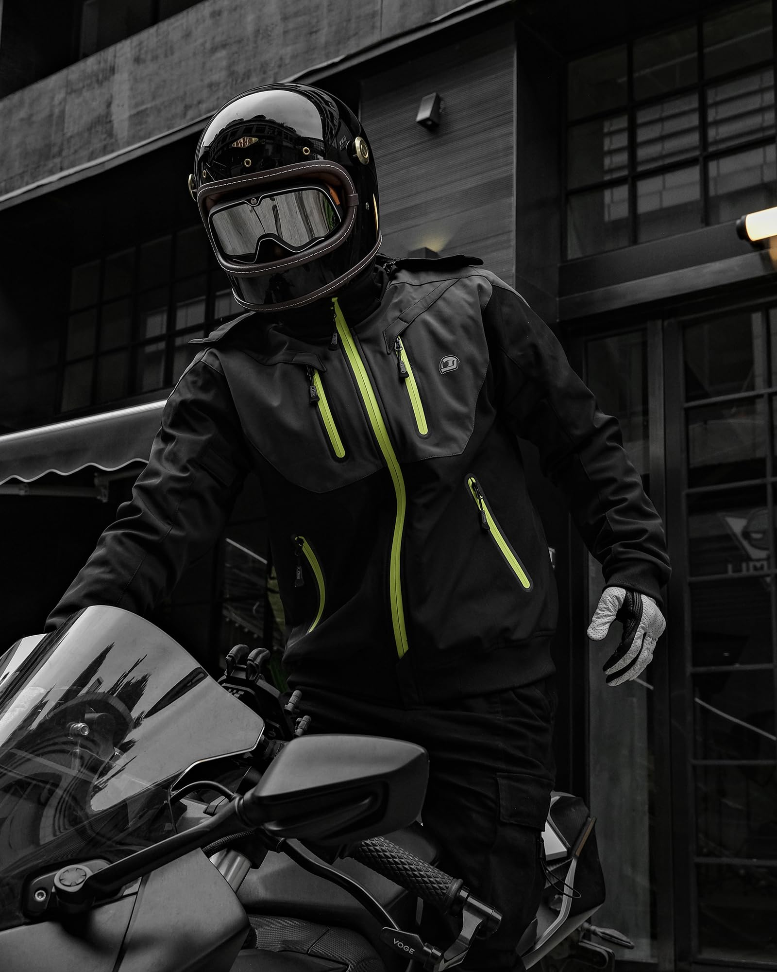 BORLENI Chaqueta de Moto para Hombres con Protectores CE Forro Extraíble Impermeable al Viento y al Agua para Todas las Estaciones XL