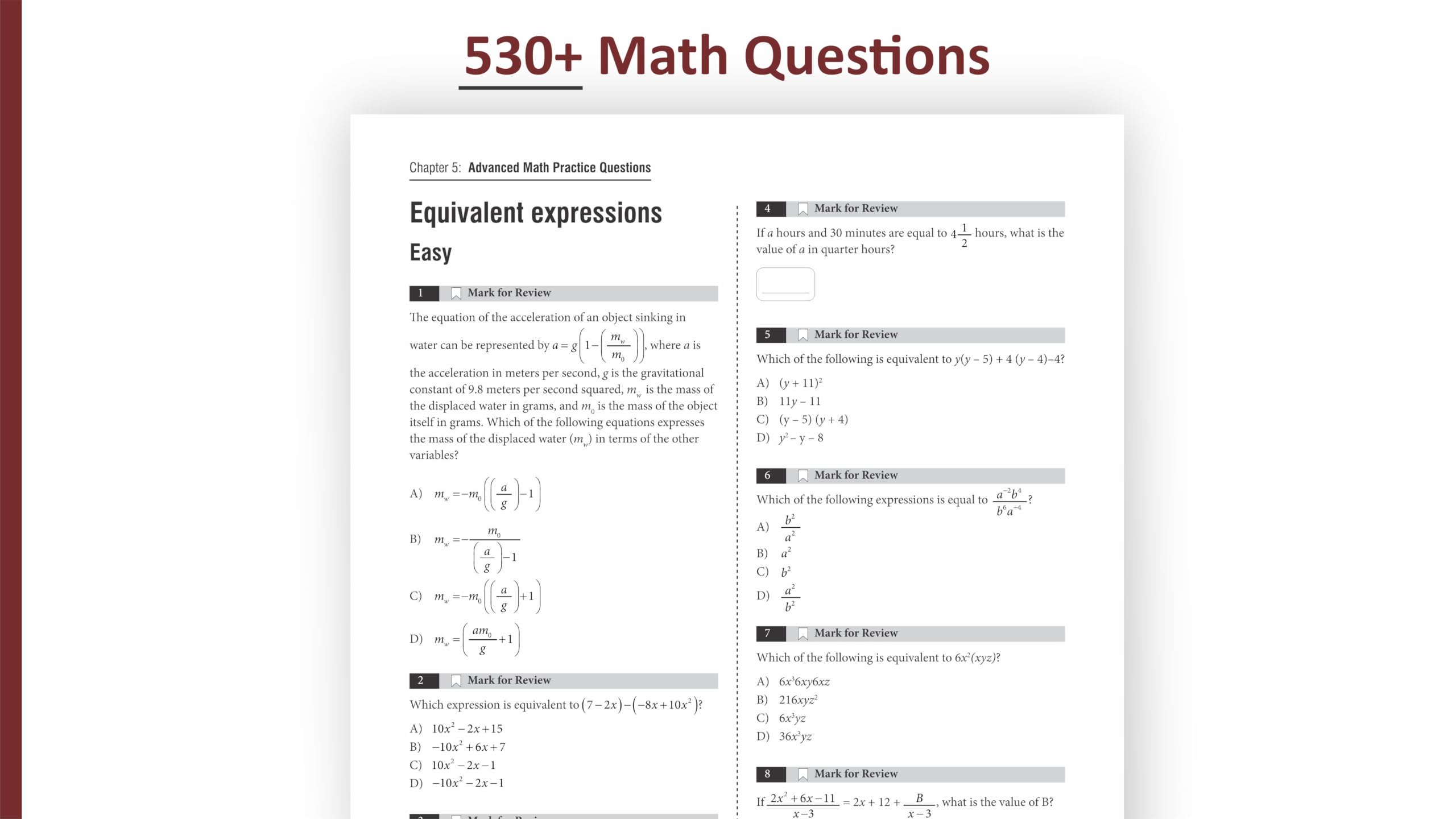Digital SAT Math Practice Questions: (Test Prep) | 530+ Practice Questions with Detailed Explanations & a Full-Length Sectional Test to Boost Your 2026-2027 SAT Score