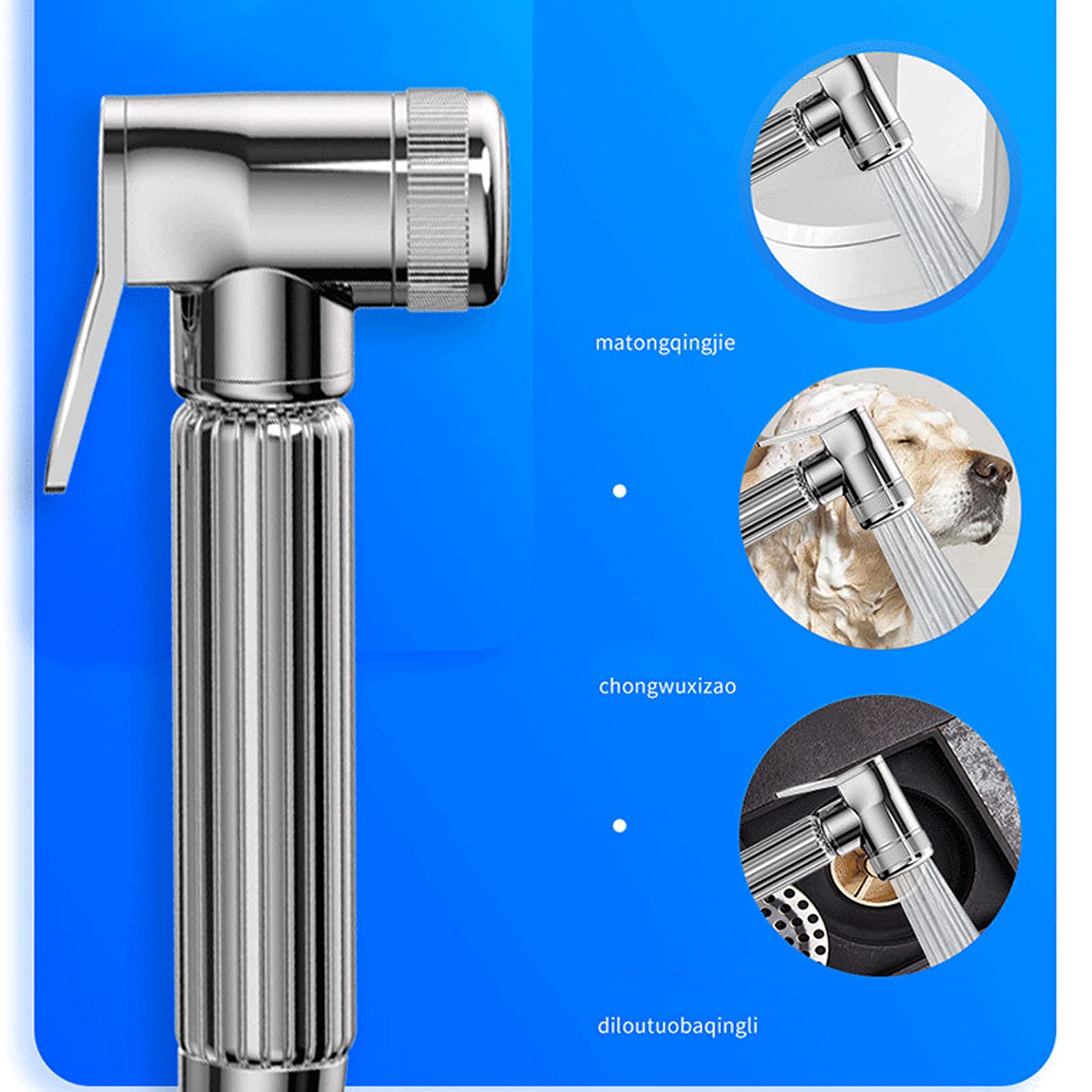 Set miscelatore per doccia da bagno, sistema doccia a pioggia regolabile con 6 funzioni doccetta e rubinetto bidet, set doccia cromato a parete