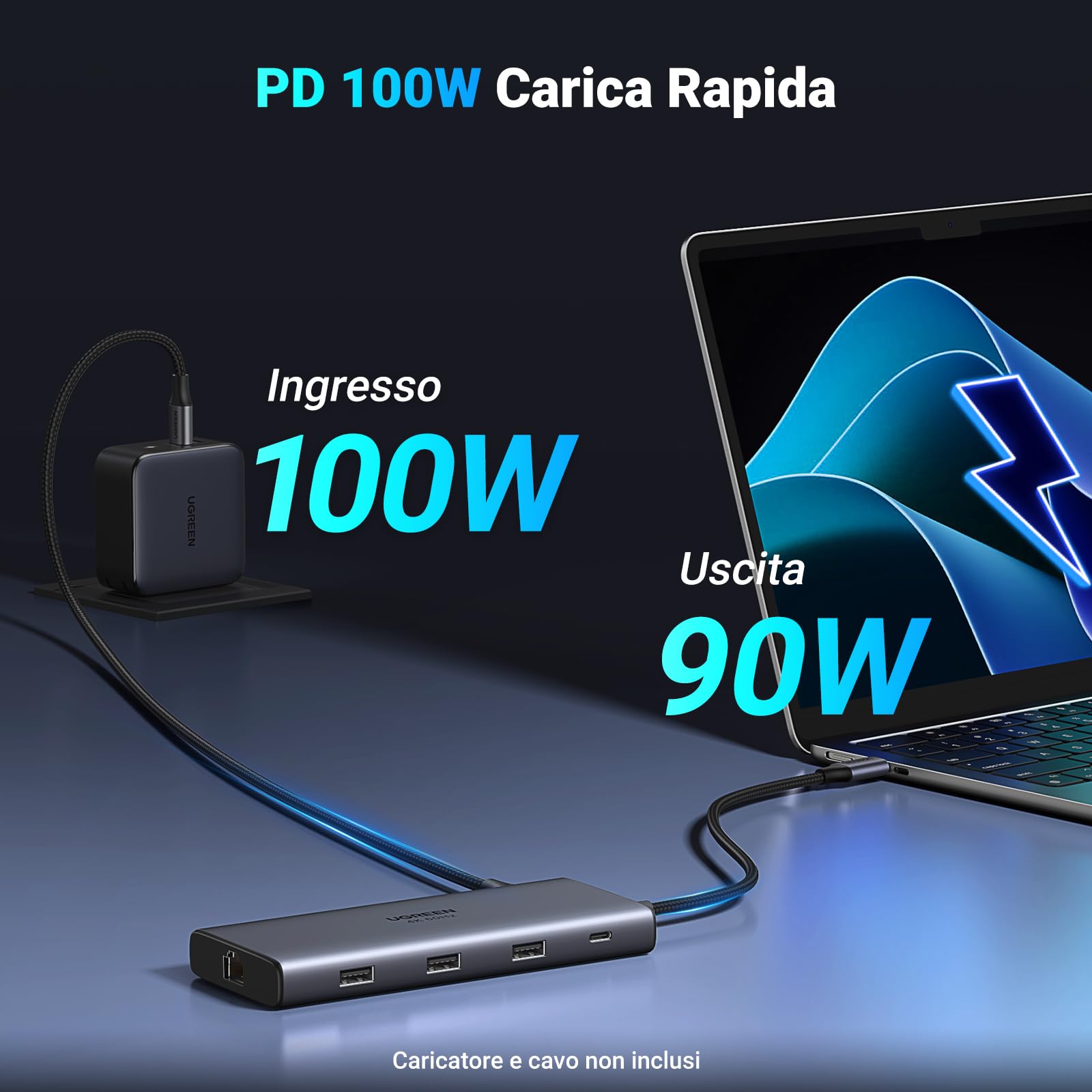 UGREEN Revodok Pro 109 Hub USB C 10Gbps 9 in 1 Docking Station Multiporta | HDMI 4K 60Hz, 10Gbps Trasferimento, Ethernet Gigabit, Lettore di Schede SD TF, PD 100W, Compatible con MacBook Pro Air Neo