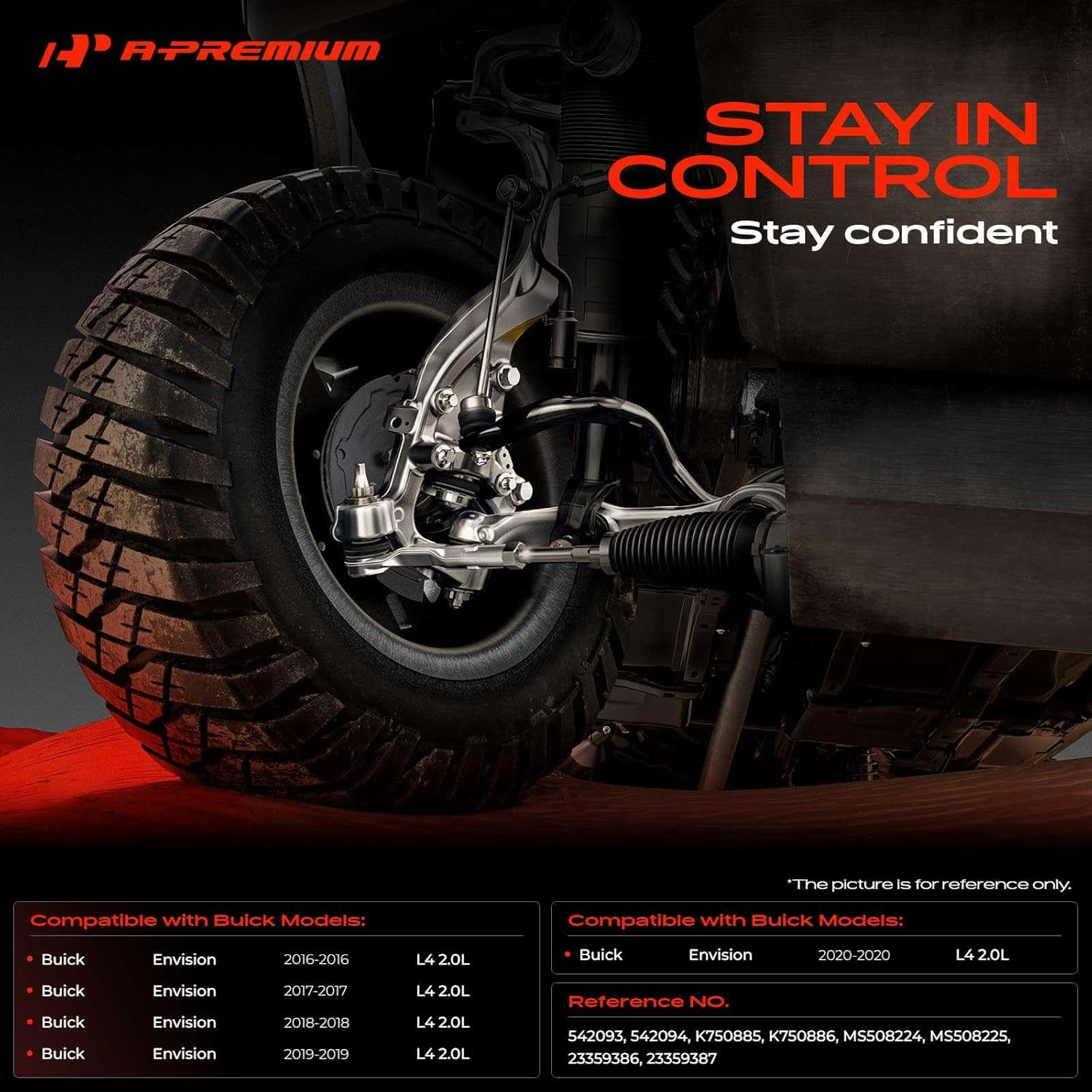 A-Premium 2 x Front Sway Bar Links Stabilizer Bar Links, Compatible with Buick Envision 2016 2017 2018 2019 2020