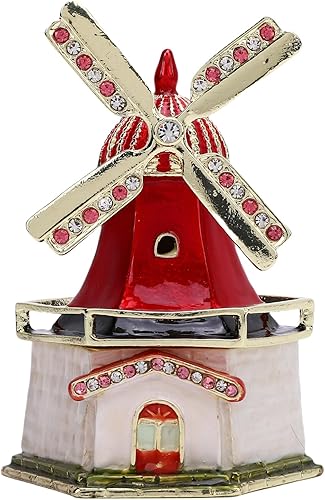 Tyenaza Windmill Joyero, caja de baratija esmaltada, anillo y collar, organizador de joyas, caja de recuerdo para mujer