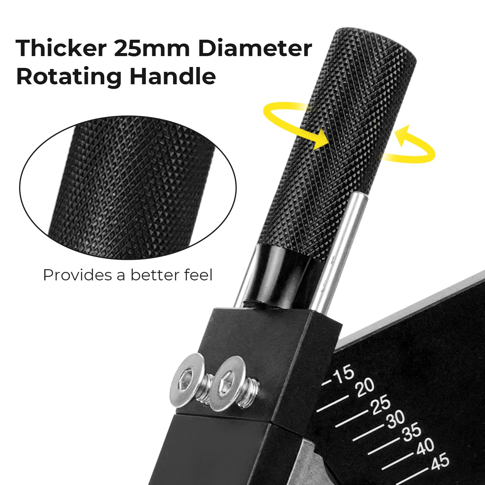 Afilador de cuchillas para cortacésped ajustable de 15° a 45° con mango de fabricación de rodamientos de bolas para cuchillas de mano derecha e izquierda – Kit de herramientas de soporte