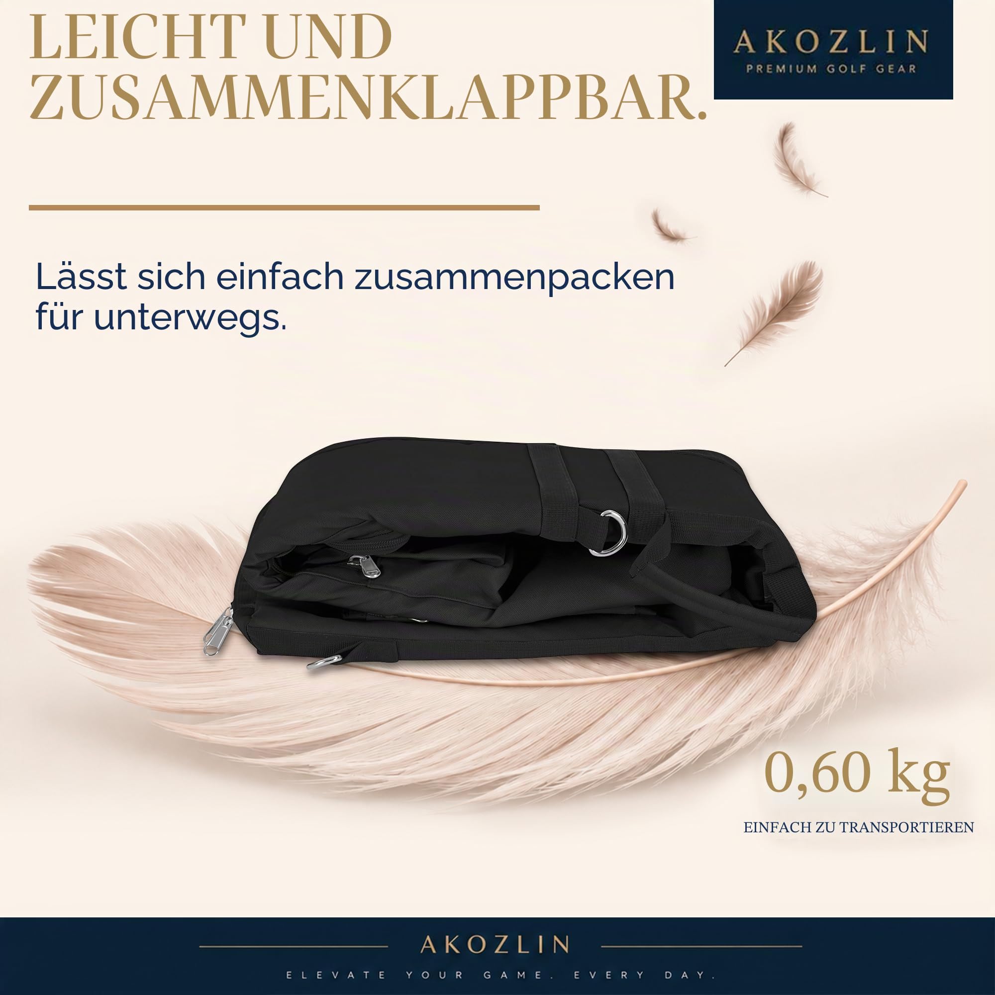AKOZLIN Tragbare Golfschlägertasche,Für 8-10 Golfschläger,Schwarz | Für 8-10 Golfschläger