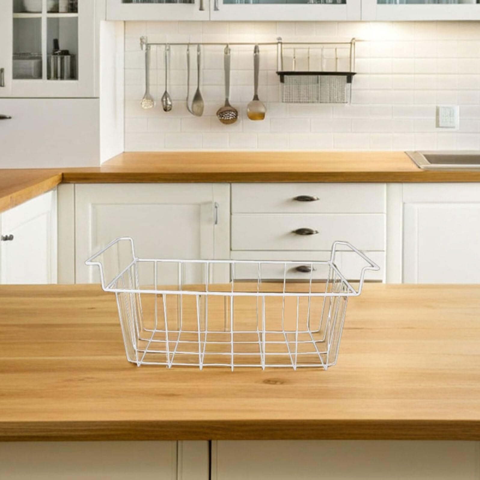 Cesta Metálica para Congelador con Diseño Resistente Cesta Colgante para Almacenamiento de Alimentos Organizador Versátil para Refrigerador y Congelador para Limpieza Fácil para