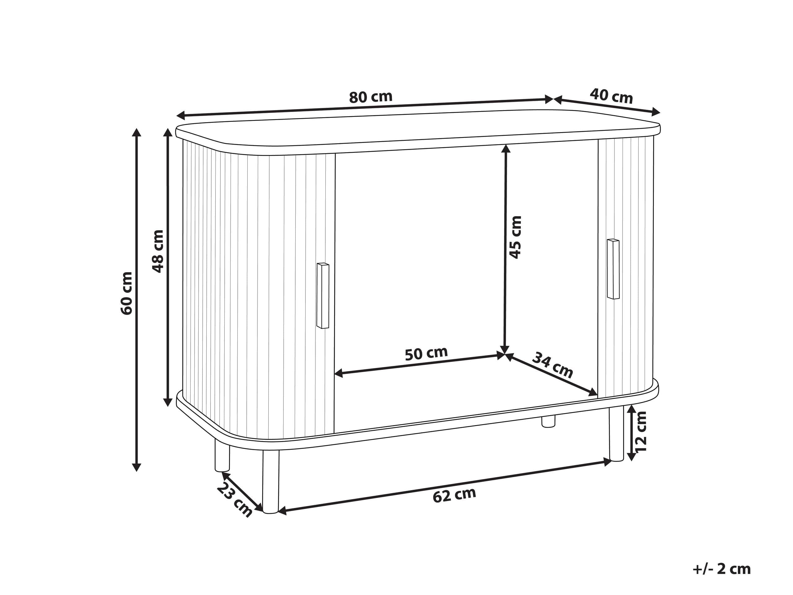 Beliani Aparador Retro Puertas correderas MDF Patas de Metal Madera marrón Oscuro Bradley