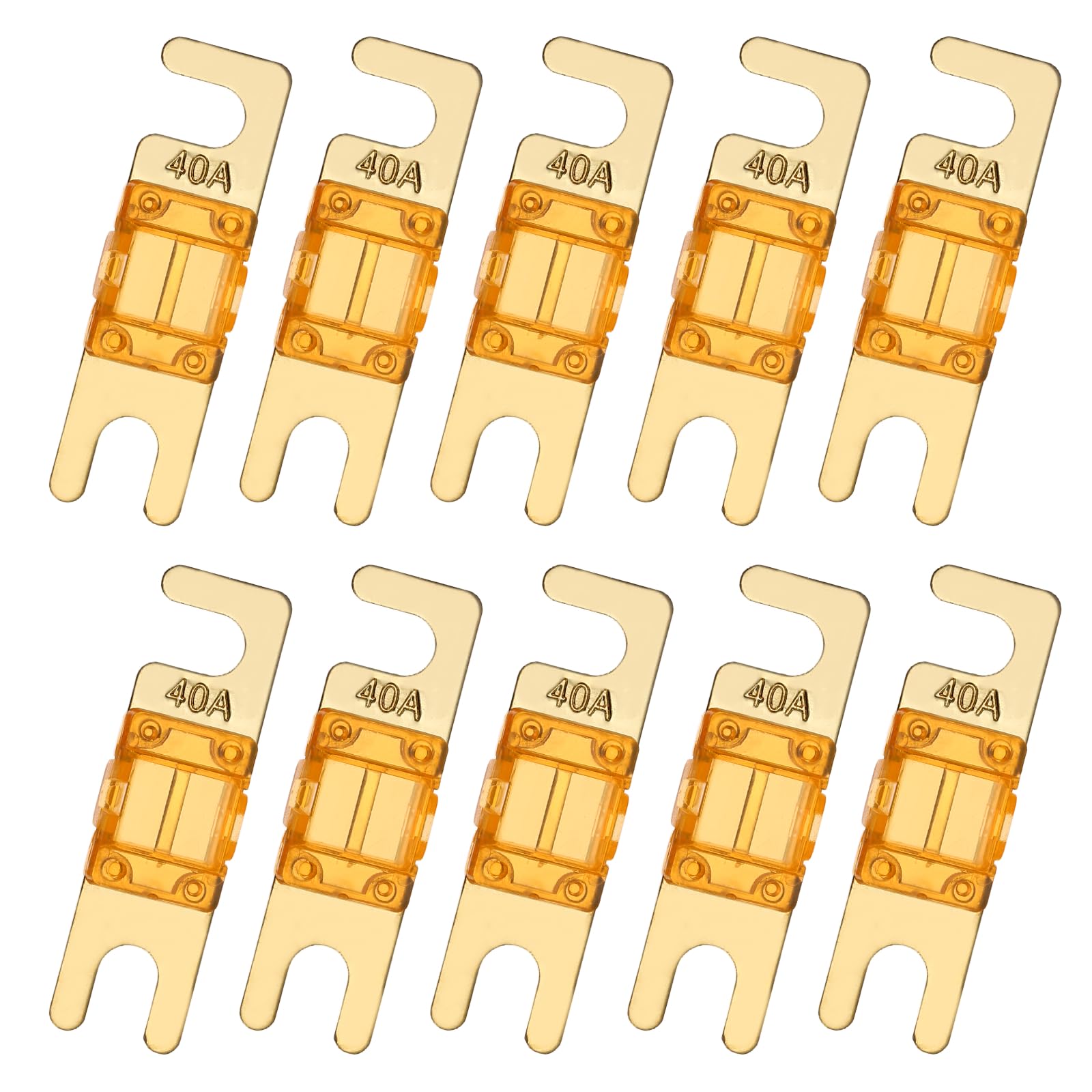 sourcing map 10pcs 40A 125V Mini ANL Fuse Replacement Electrical Protection Electronics Blade Fuse for Automotive Marine Audio Video System