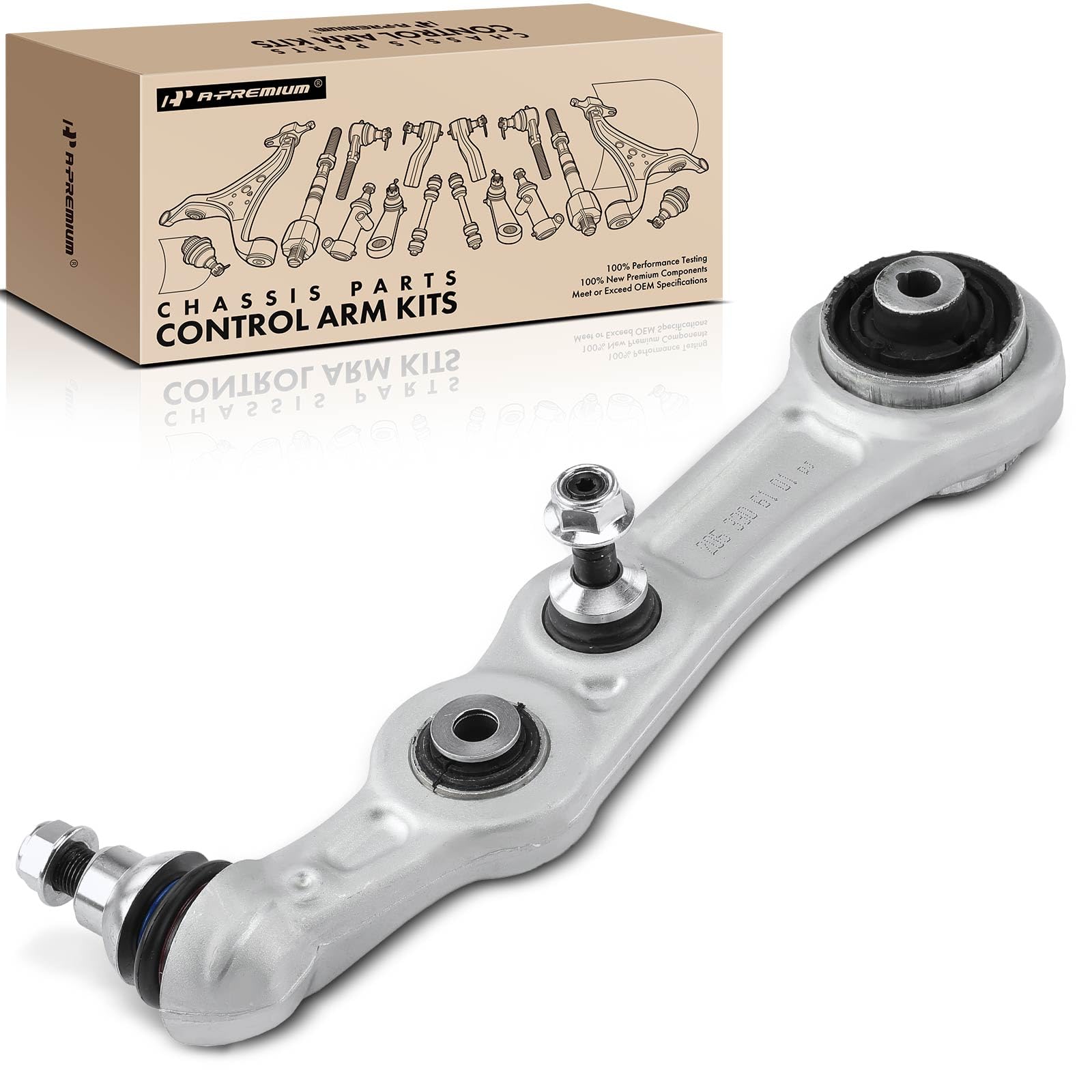 A-Premium Front Left Rearward Lower Control Arm, with Ball Joint & Bushing, Compatible with Mercedes-Benz C250 15, C300 15-22, C350e 16-18, C63 AMG (S) 16-21, E300 17-19, E350, E400, E450, CLS450