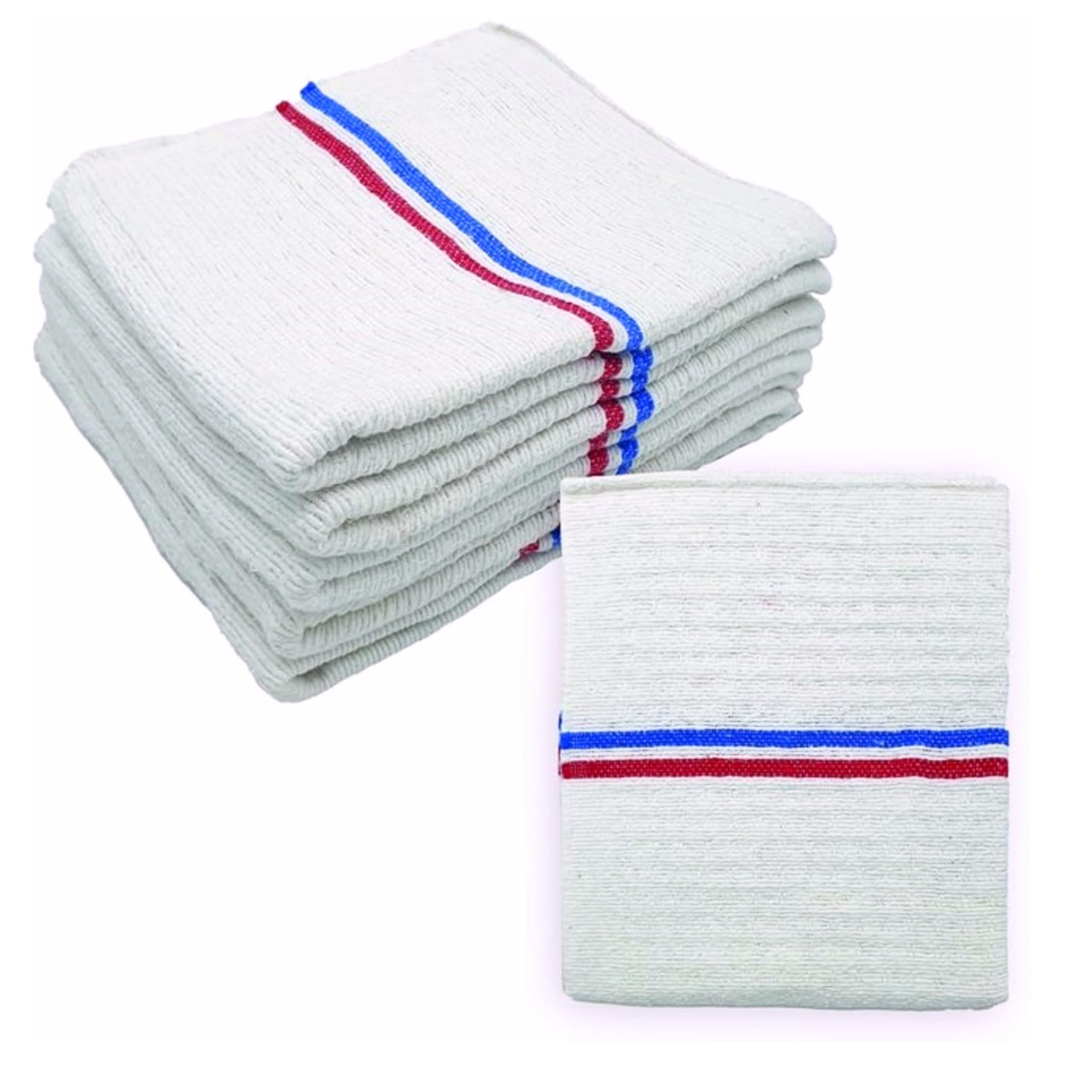 LNT France - Lot de 5 Serpillères Gaufrées Blanches 60 x 100 cm - Haute Résistance - Grand Pouvoir Absorbant - Idéal pour Tout Type de Sol - Fabriqué en France