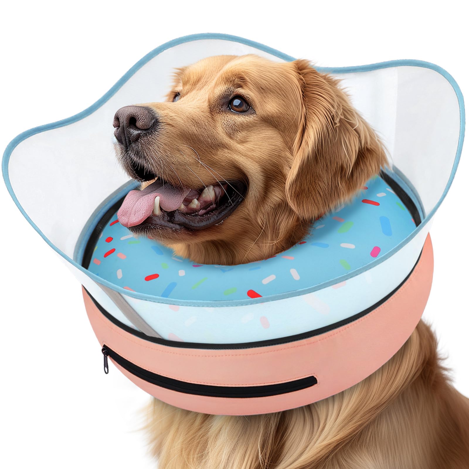 Photo 1 of Supet Raised Inflatable Dog Cone Collar to Stop Licking, Soft Dog Cone Alternative After Surgery, Doggie Neck Donut Collar for Small Medium Large Dogs