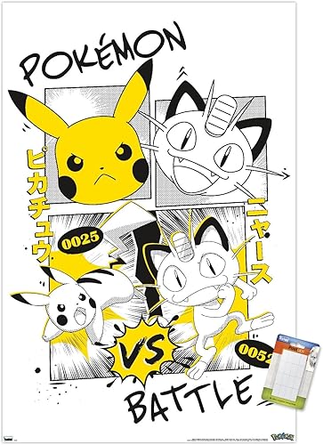 Trends International Pokémon - Póster de pared de anime de batalla