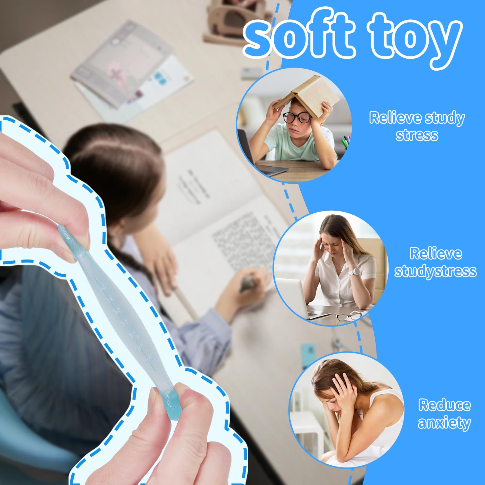 Graphinza Stress Balls for Kids and Adults, Maltose Soft Stress Relief Balls 1.37in, Slow Rise Sensory Toy - Image 4