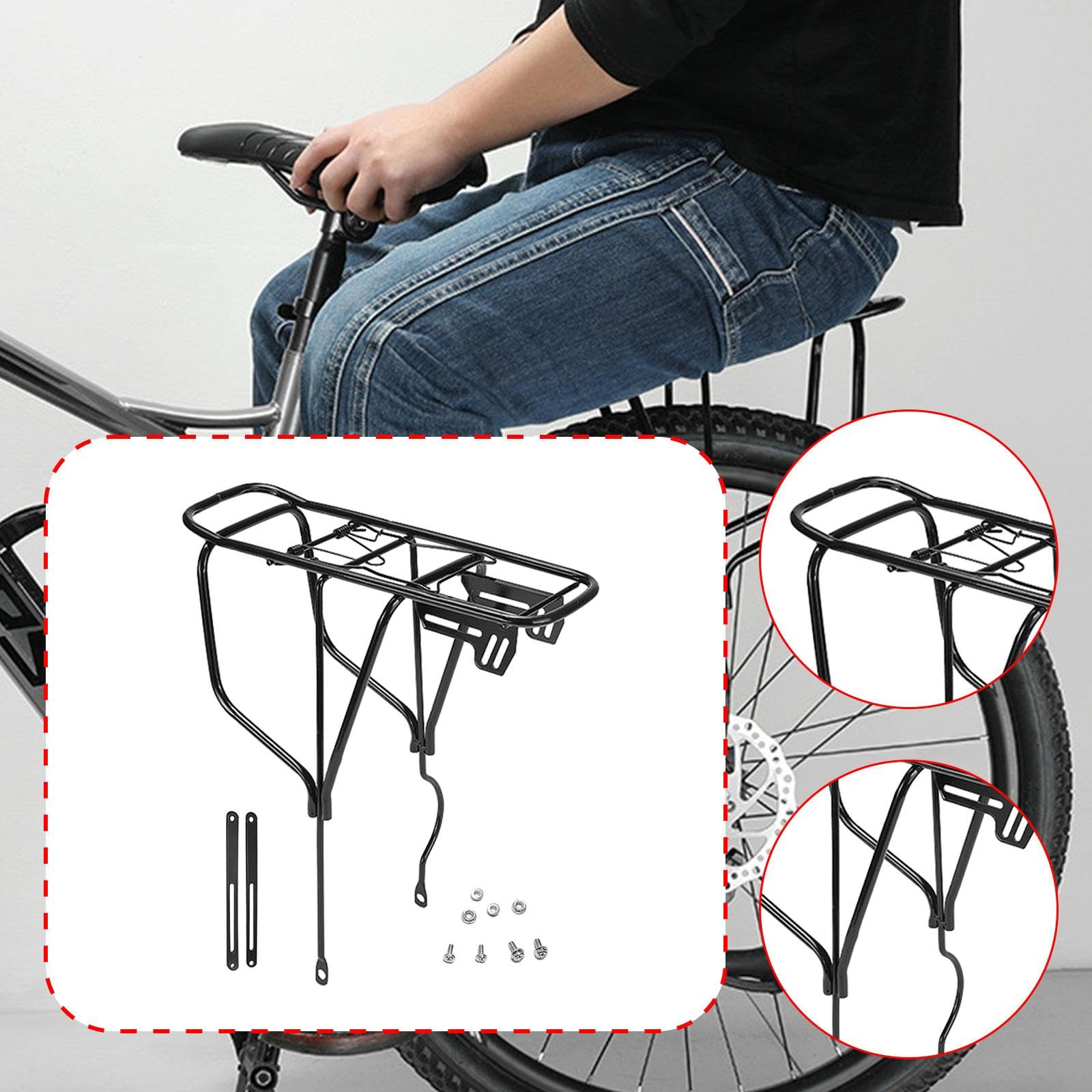 QSTDGVPW Bicycle Carrier Rack Bike Pannier Frame Bicycle Luggage Rack Touring Carrier Frame for Delivery