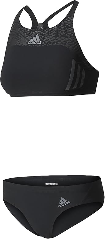 Schwimmbikini Damen Sport Push Up - Schwarz Bügellos Mit Polster