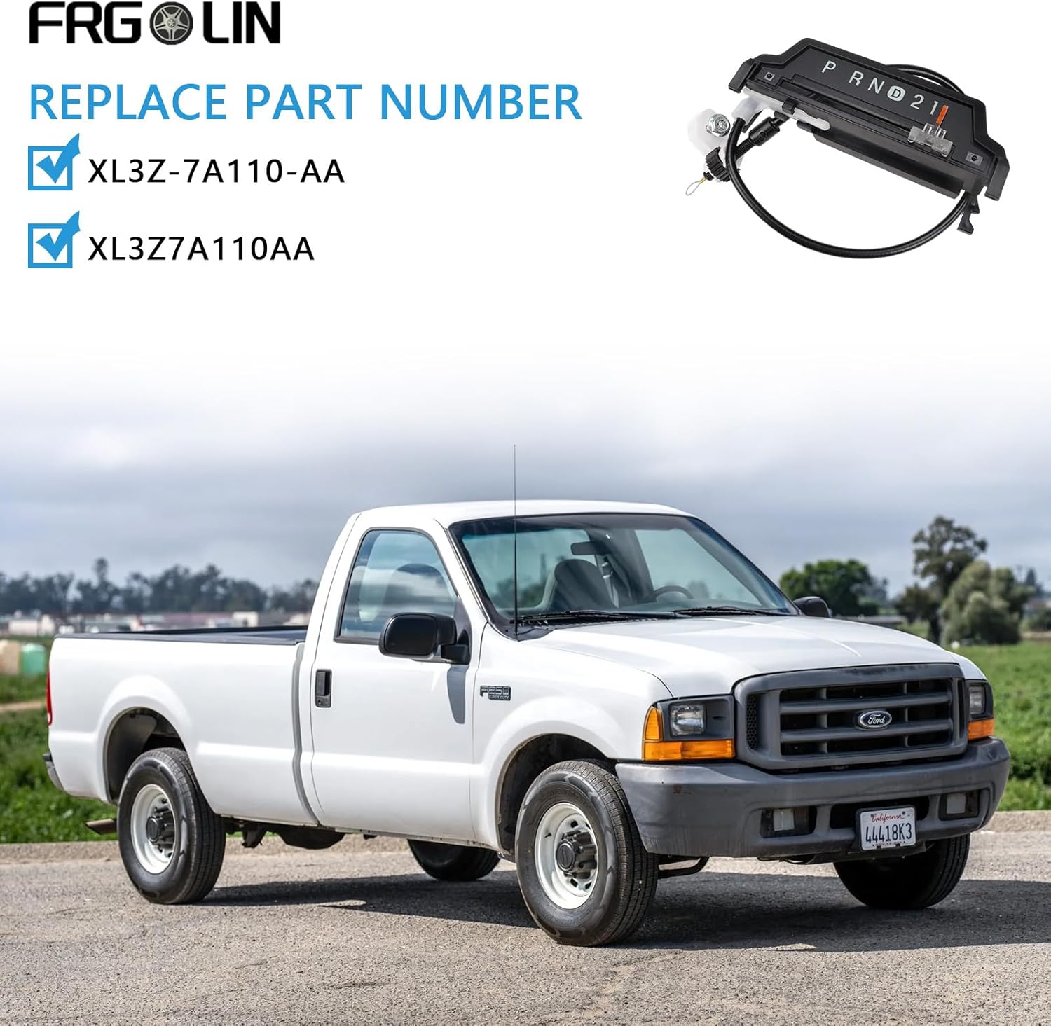 Gear Shift Indicator Assembly Compatible with Ford F-250 1999 2000 2001 2002 2003 Indicator Selector Cable Clip Replaces XL3Z-7A110-AA