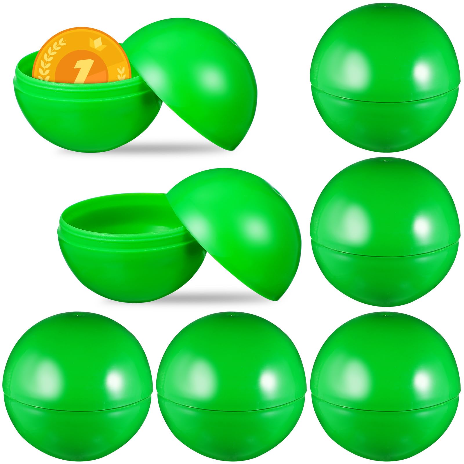 YARNOW Hollow Bingo Lotto Play Ball 25 Pieces Plastic Traffic Balls Table Activity Balls Fillable Easter Egg Toy Automatic Capsules Green
