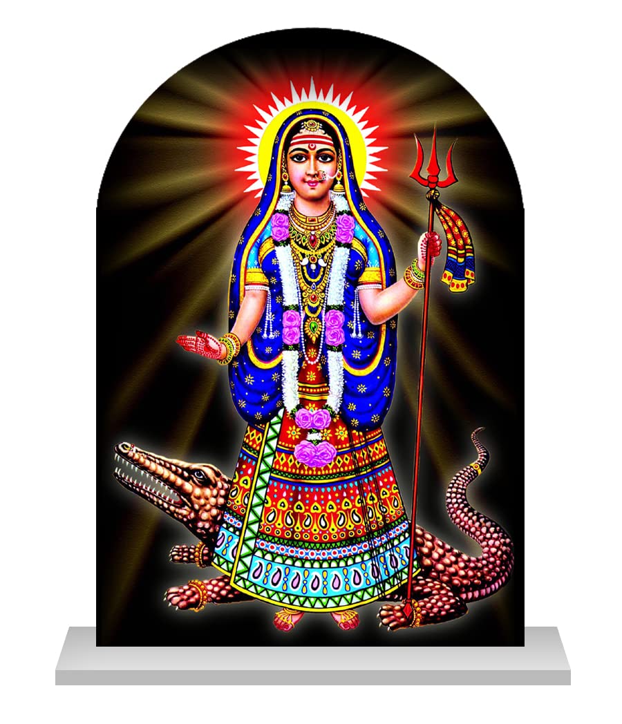 Swadeshi Desire Khodiyar Idol for Car Dashboard/Home/Pooja/Office/Study Table/Decoration Acrylic (Multicolour, Medium)