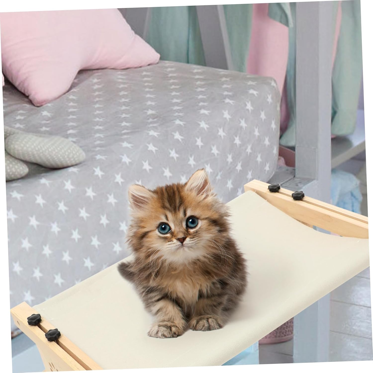 UPKOCH Wooden Cat Window Bed Adjustable Thickened Cat Hammock Perch for Indoor Cozy and Space-Saving Pet Resting Shelf Durable Gray Design