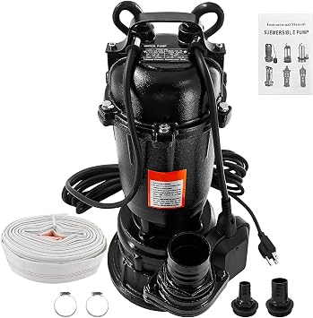 2HP 110V Sewage Grinder Pump W/Blades, 6498GPH Effluent Pump