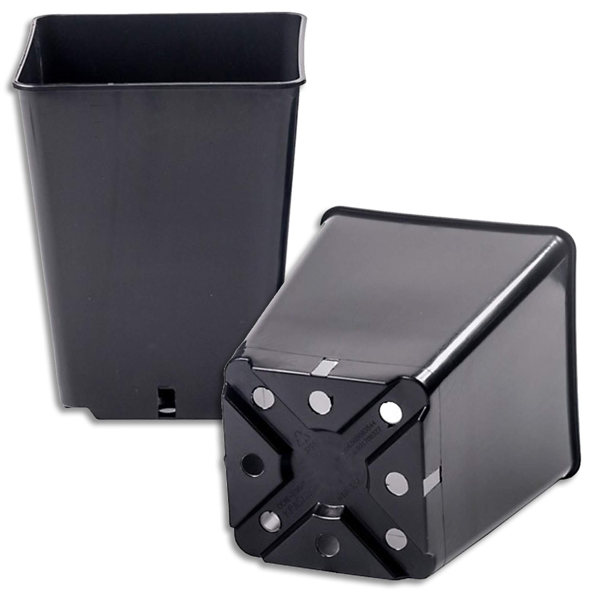 Wohnkult – 20 Vasi Per Piante 11 Litri In Polipropilene Riciclato (Nero, 25x25x26 Cm)