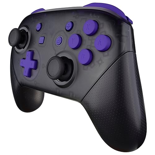 Miniatura 8 de eXtremeRate Purple Repair ABXY D-pad ZR ZL L R Teclas para Nintendo Switch Pro, brillante repuesto de botones completos con herramientas para