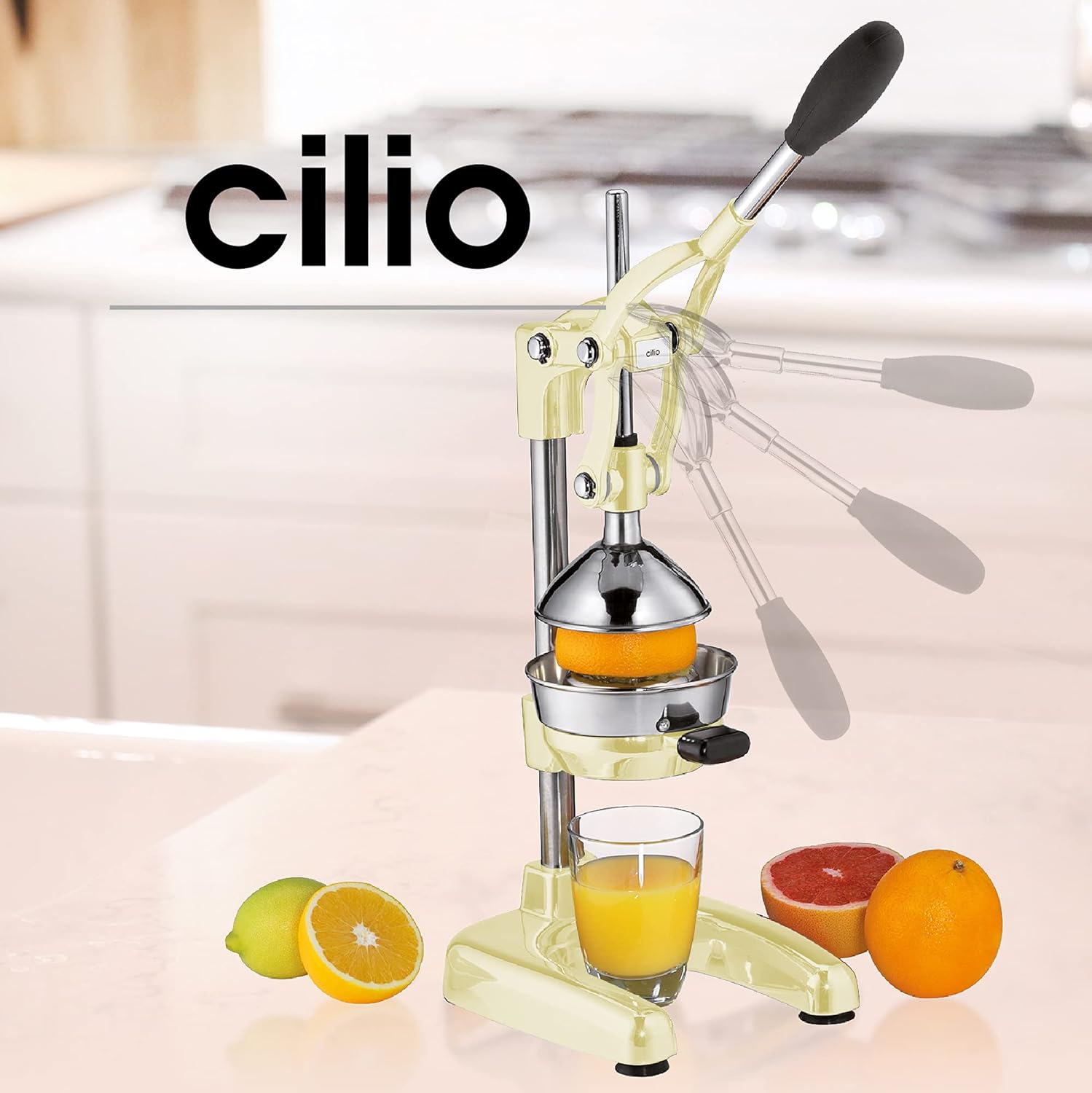 Cilio Profi-Saftpresse AMALFI_KP0000309089 Professional juicer, Steel, Cream-Coloured