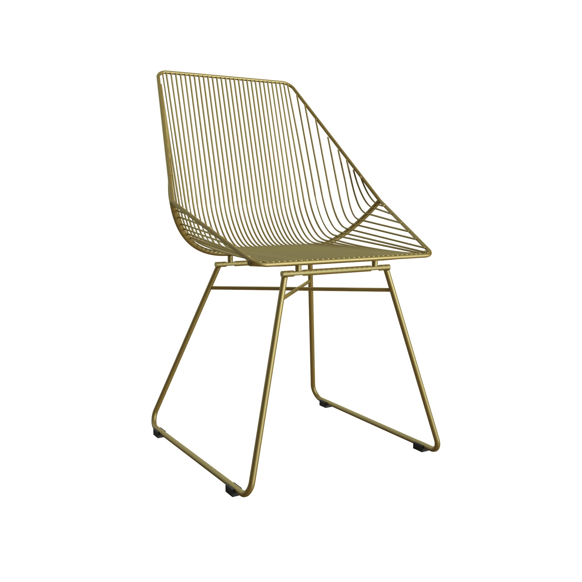 DHP Ellis Wire Dining Chair, Metal, Gold