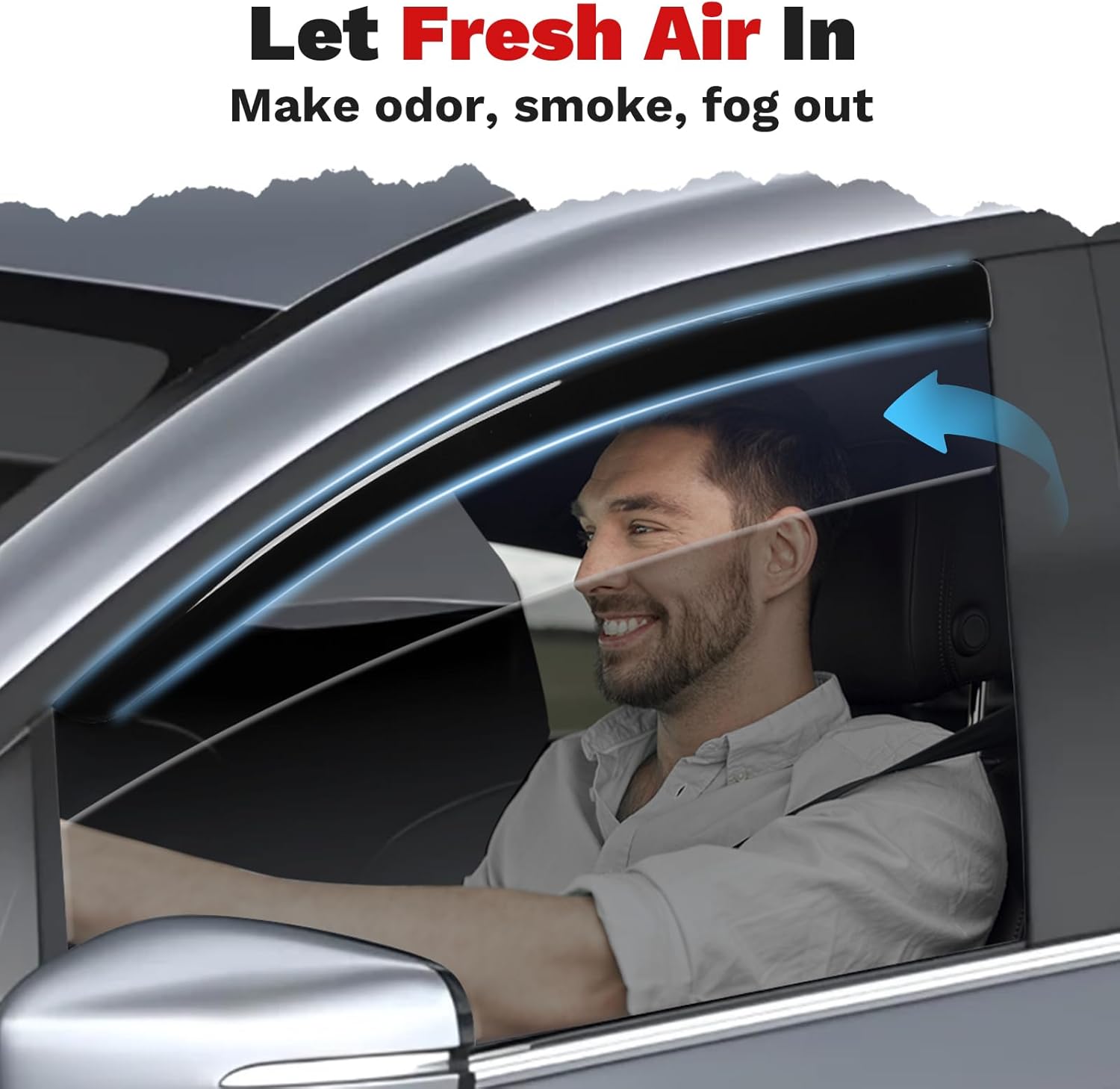 Canvcle Window Visors Rain Guards for 2018-2025 2026 Honda Odyssey Accessories, Outside-Mount Tape-On Side Window Wind Deflectors Vent Visors Shades Rainproof 4PCS