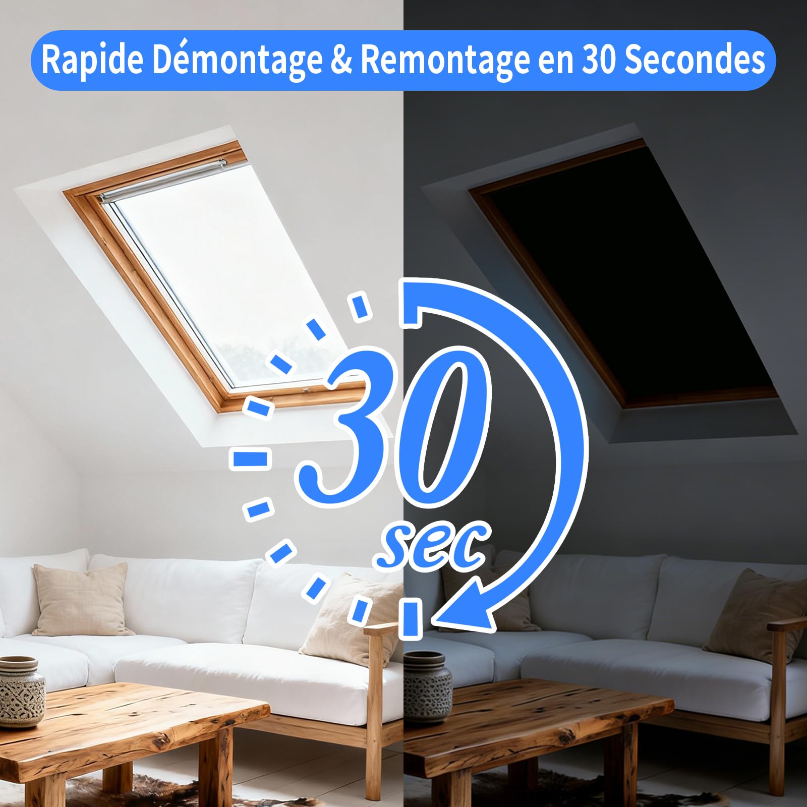 BKSAI Magnétique Store Occultant Fenetre sans Perçage Rideau Occultant