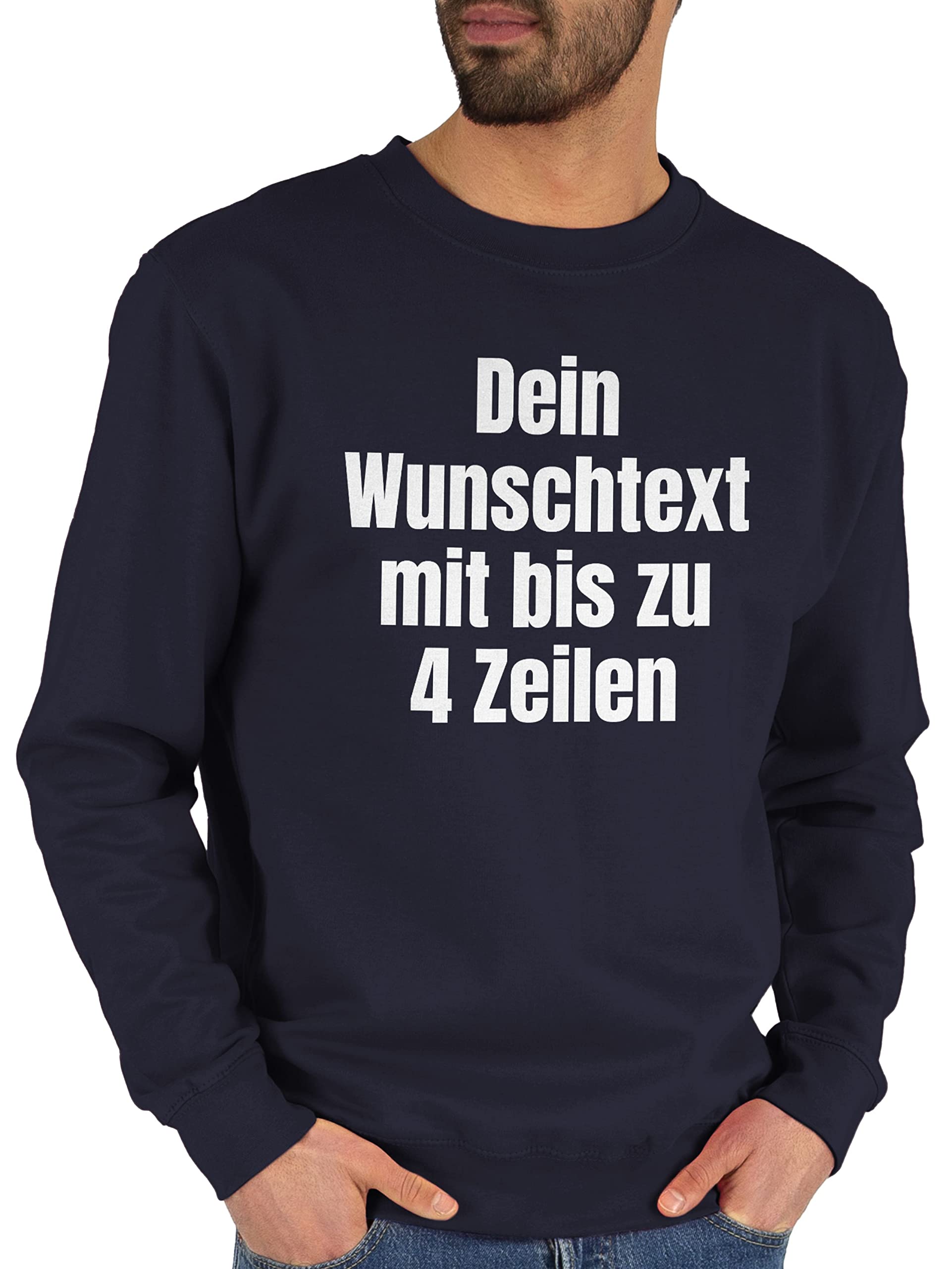 Geschenk mit Namen personalisiert by Shirtracer - Sweater Pullover Sweatshirt Herren Damen - Aufdruck selbst gestalten - Wunschtext I Eigener Text I Custom Text