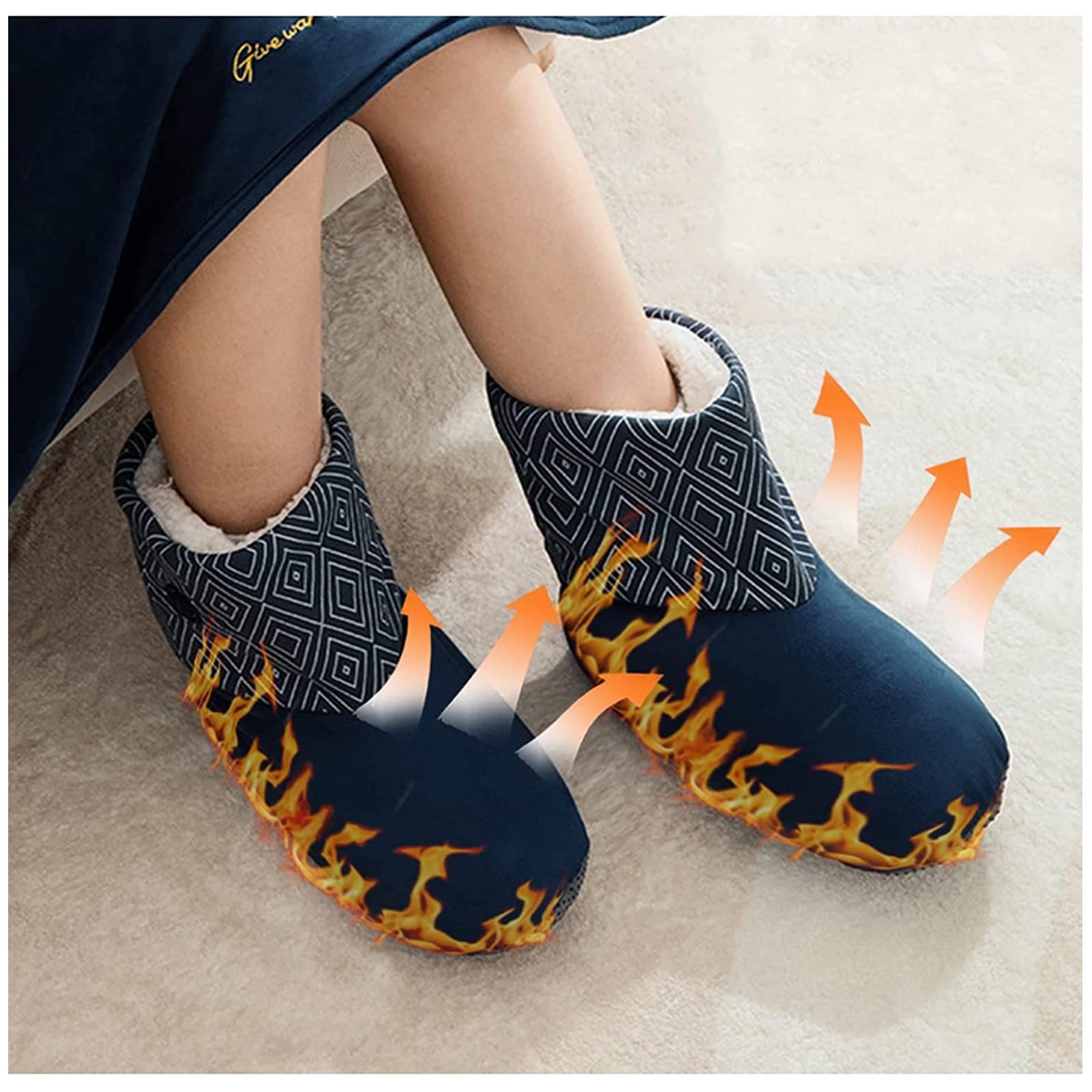 Calentador de pies eléctrico, Calentador de pies con calefacción Calentador de pies Calentador eléctrico Botines Zapatillas, Botas de pantuflas con calefacción for Mujeres Hombres con 2 configuracione