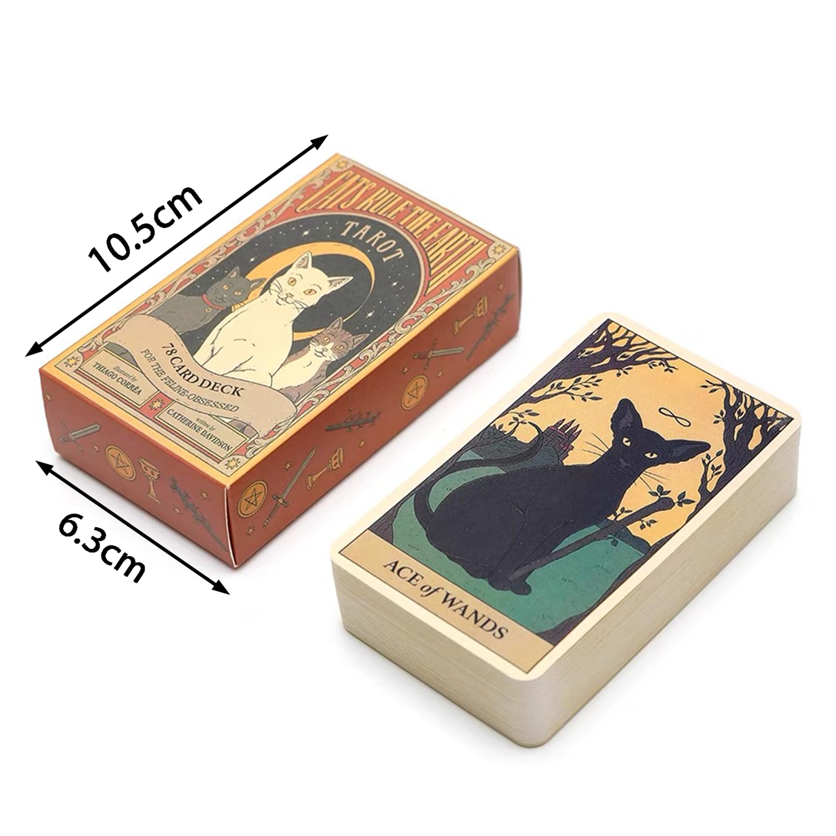 Cat Tarot Cards for Beginners - Cats Rule The Earth Tarot Cards, 78 Tarot Cards, English Party Games Card Games - Image 2