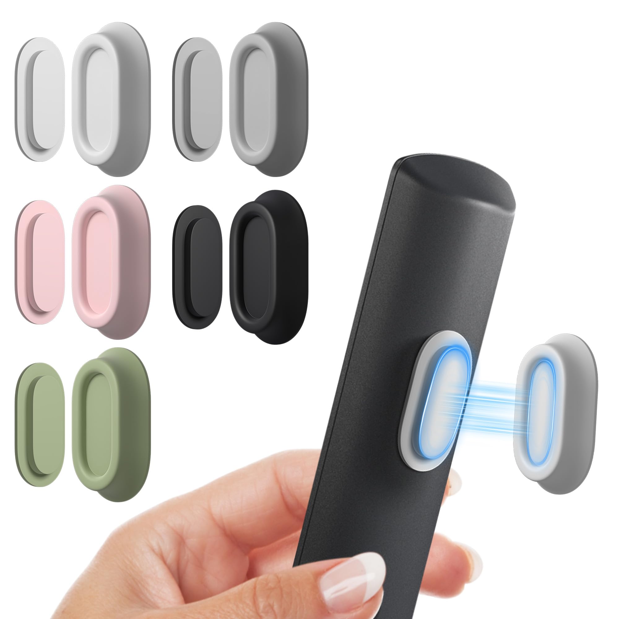 Nearockle 5 Pack Magnetic Remote Control Holder Wall Mount, Upgraded No Drill Self-Adhesive Organizer TV Remote Holder for Bed, Fan, RV Accessories (