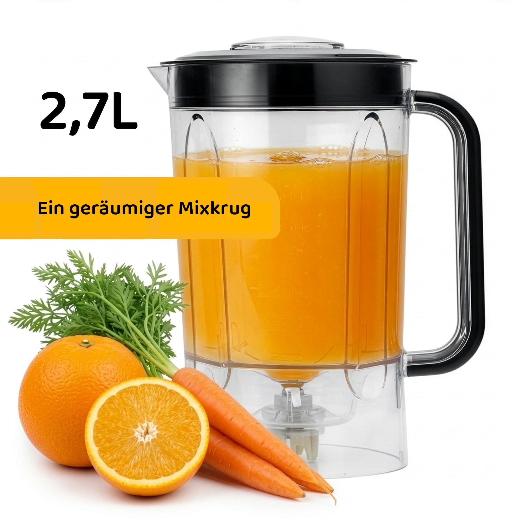 Food Processor - Linea Tegno – Multifunktionale 5-in-1 Küchenmaschine aus Edelstahl – Zum Hacken, Raspeln, Schneiden & Mixen – 2,3L Schüssel & 2,7L Standmixer, Zitruspresse – BPA-frei