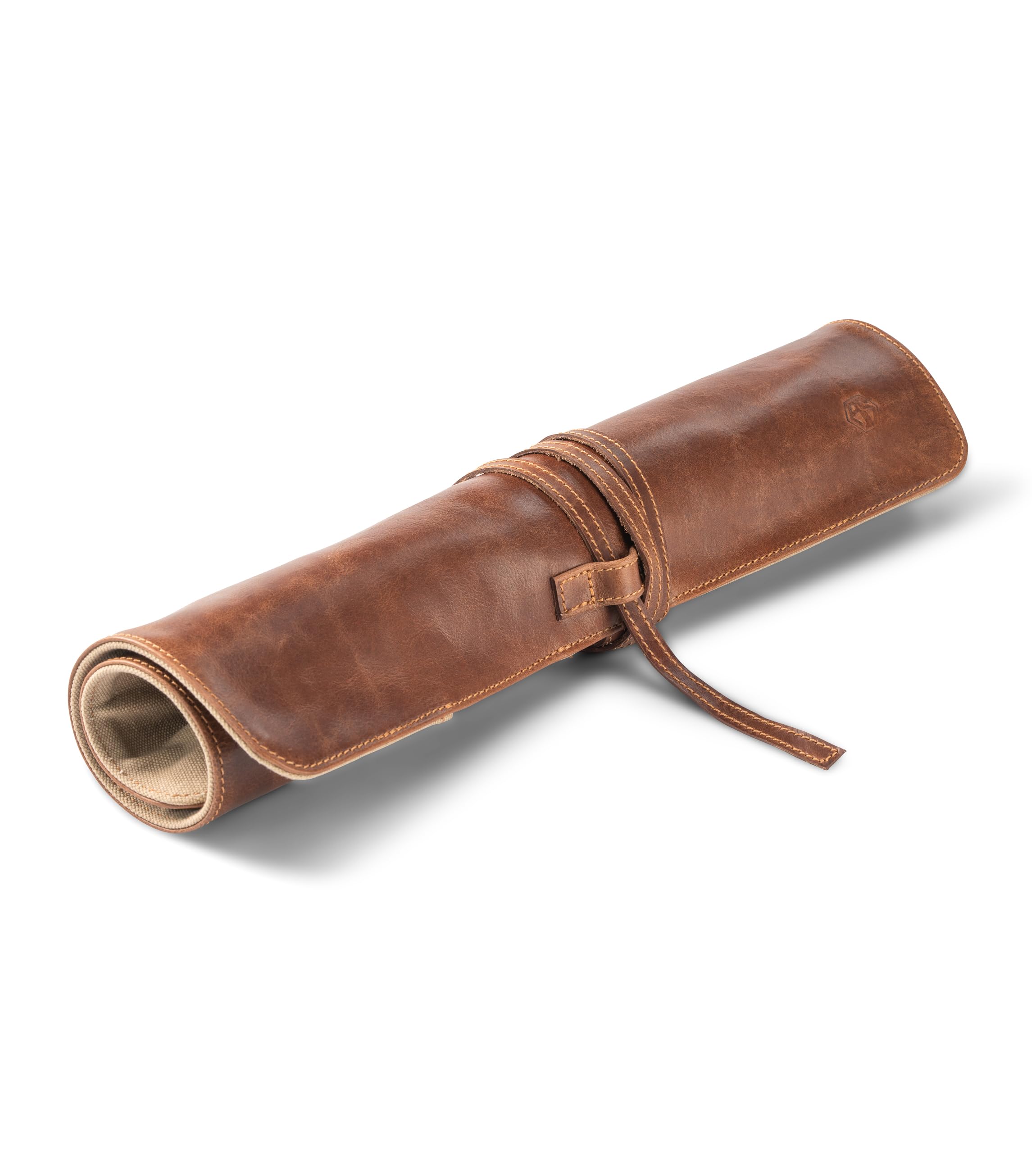 Angus Stoke Mallette à couteaux en cuir pour les cuisiniers | Rouleau de couteaux de cuisine premium grand | Housse de couteaux pour couteaux de cuisine avec compartiment supplémentaire et fermeture
