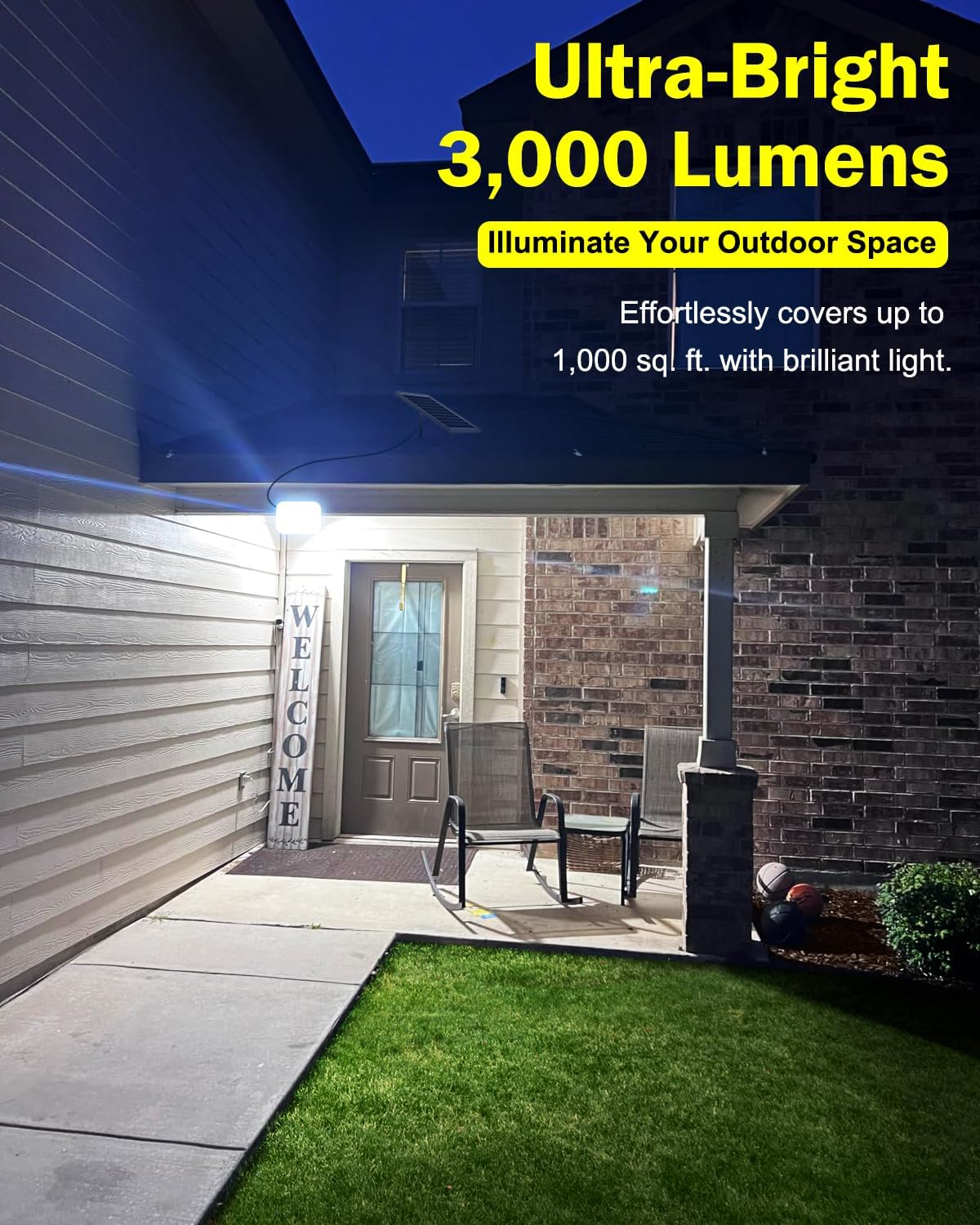 Outdoor Solar LED Flood Lights: Waterproof Security Patio Lights with Remote Control, 6500K Bright Illumination Dawn to Dusk Lighting for Fence, Yard, Backyard, Wall, House