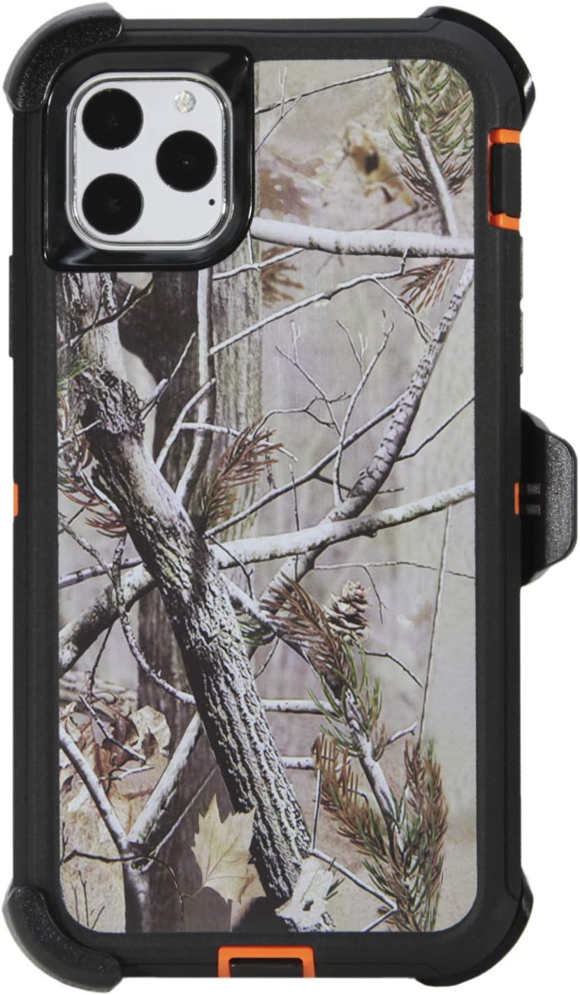 Case for iPhone 11 Pro Max (6.5") Heavy Duty Full Body Military Grade Drop Protection Carrying Cover Holder | Holster for Men Belt with Clip Stand – Camouflage