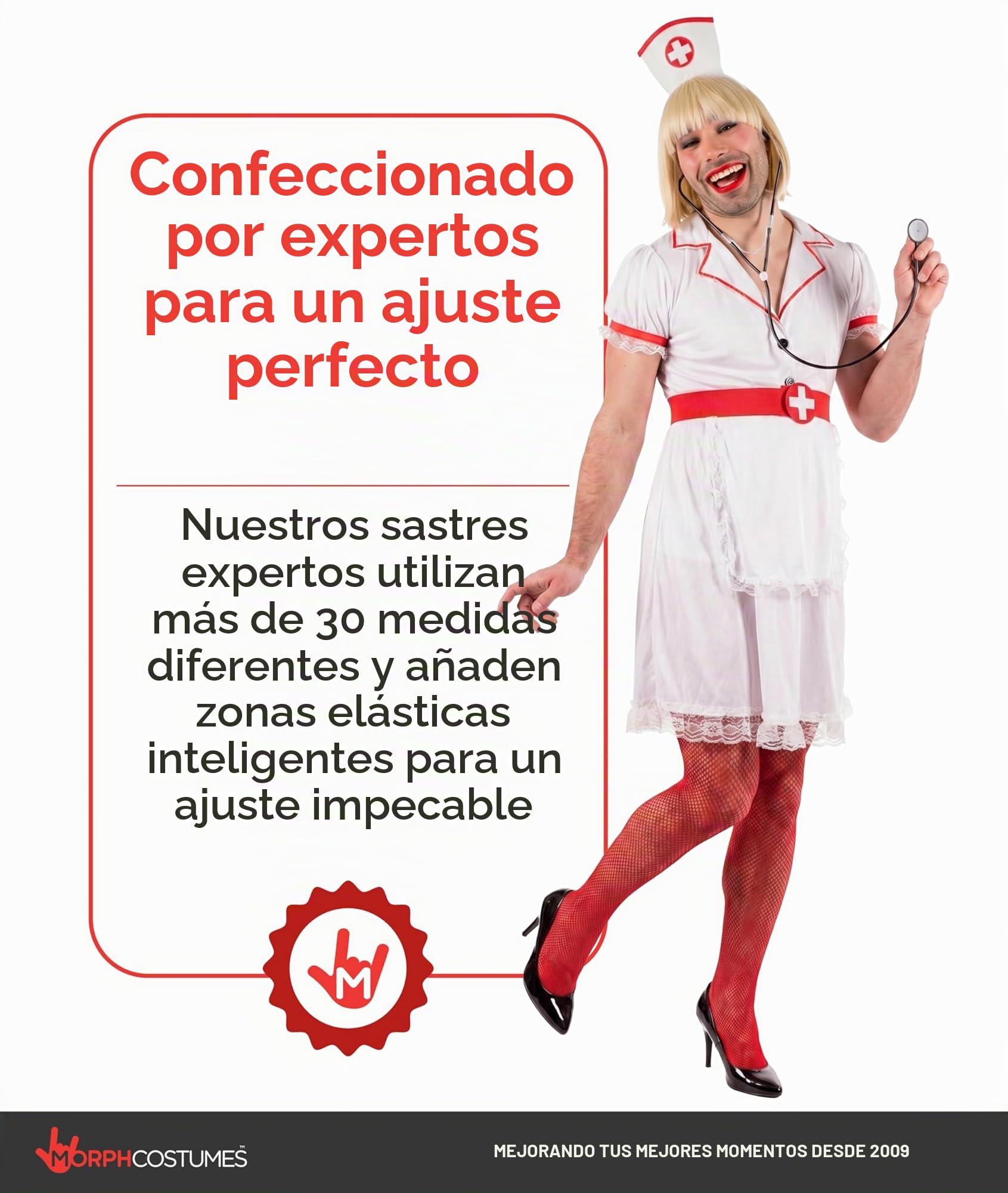 Fun Shack Disfraz Enfermera Adulto, Traje Enfermero Hombre, Disfraces Enfermeras, Despedida Soltero, Disfraz Carnaval Halloween