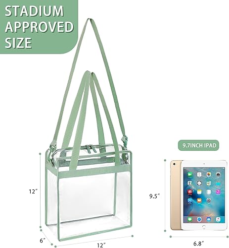 Miniatura 9 de Mochila cruzada para el hombro transparente con cierre con correa ajustable NFL  PGA Aprobado para seguridad en el estadio para viajes y gimnasio