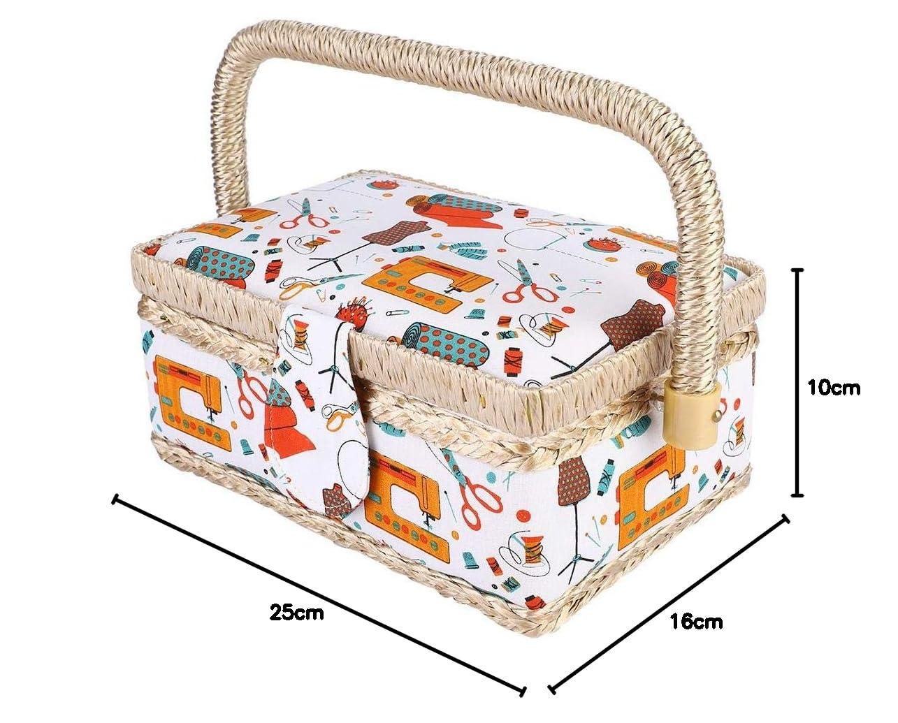 Cesto da cucito, kit cesto da cucito Durevole organizer portaoggetti da cucito Scatola organizer da cucito Cesto da cucito organizer, per fili di forbici