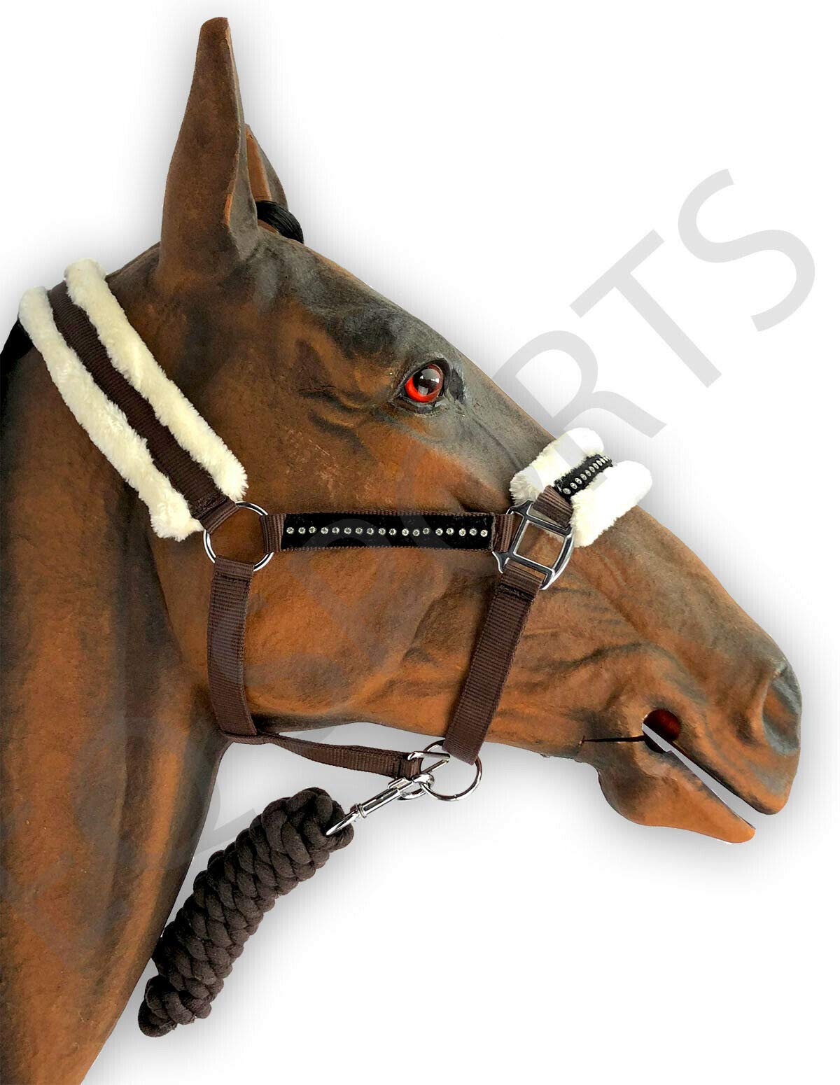 Knight Rider Fluffy Diamante Headcollar & Matching Lead Rope (Brown, Cob)