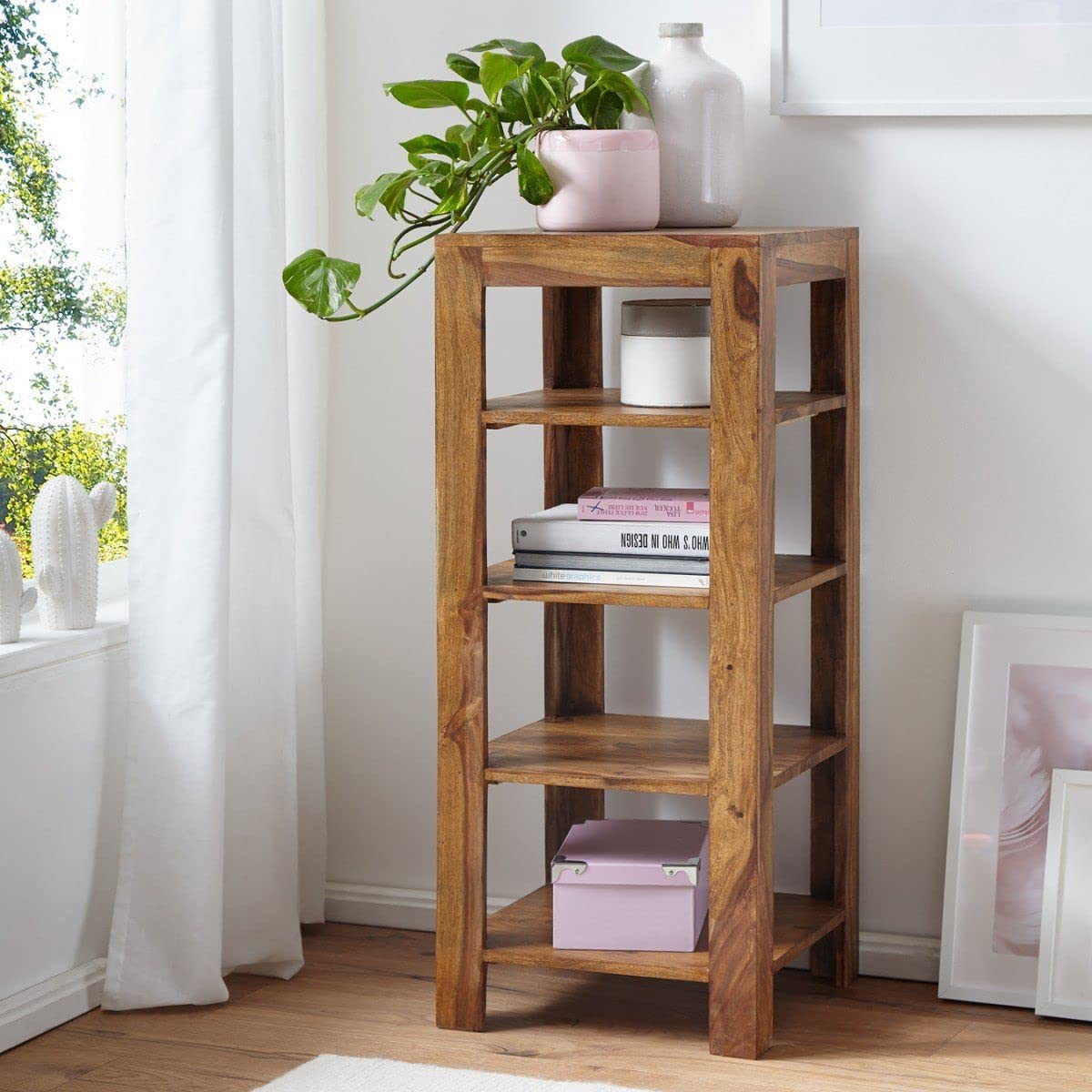 KARINA FURNITURE™ Solid Wood Charlie Corner Bookcase Amazon.in Home