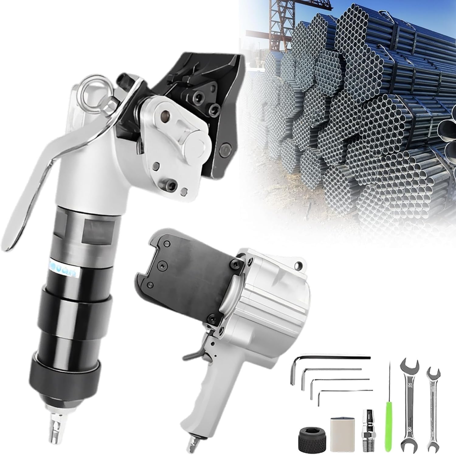 Lbxlhr 32Mm/1.26In Steel Strapping Tool Pneumatic Metal Strapping Machine Tensioner And Cutter Sealer Heavy Duty Split Type Baler For 1.25''/ Width Strapping()